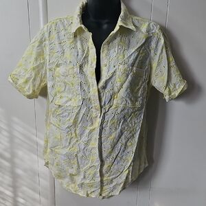 Merona Women's Yellow Eyelet Blouse